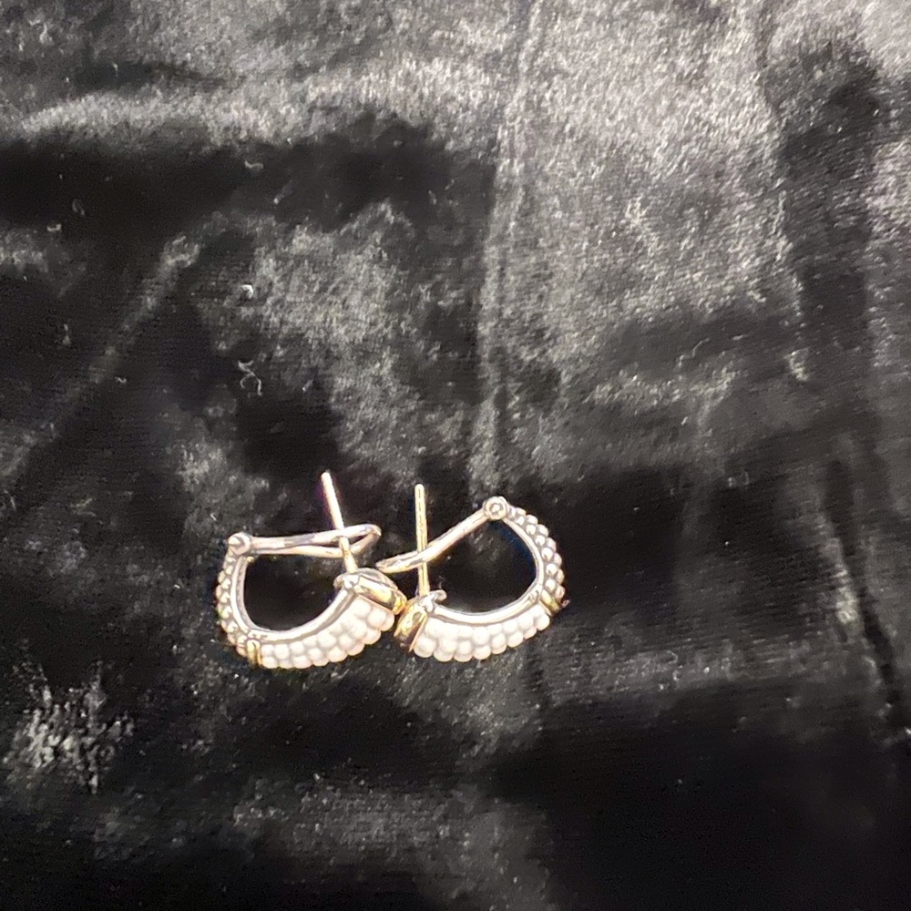 LAGOS White Caviar earrings 925 plus 14k accents